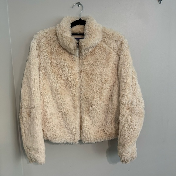 SOLD Patagonia Lunar Frost Jacket, High Pile Fleece, Natural Cream, Zip-Up,Small - Picture 6 of 9